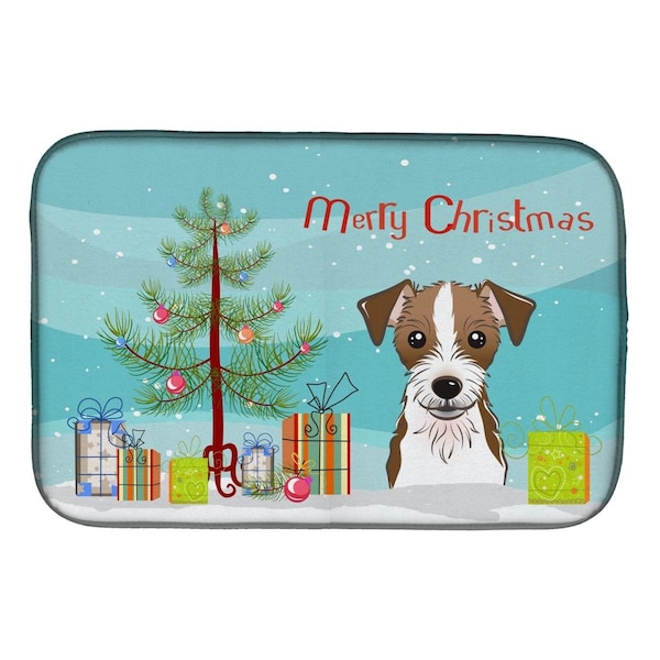 Carolines Treasures Christmas Tree & Jack Russell Terrier Dish Drying Mat - BB1574DDM