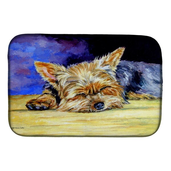 Carolines Treasures Yorkie Taking a Nap Dish Drying Mat - 7357DDM