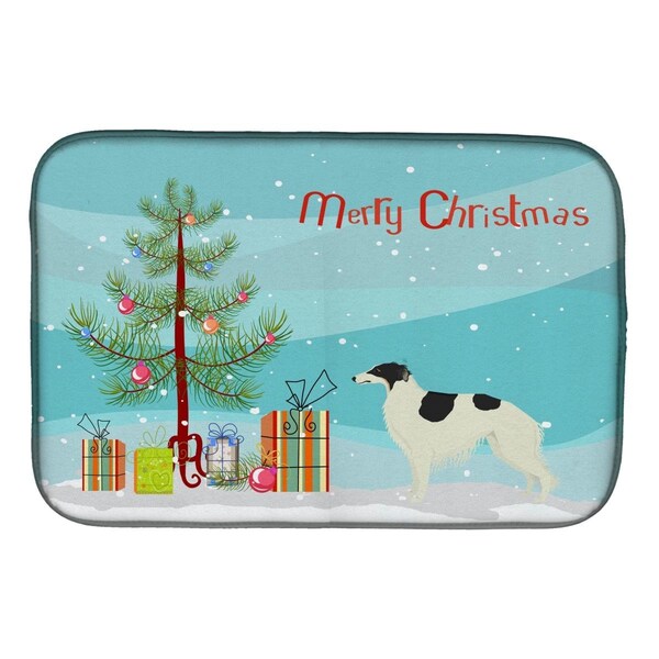 Carolines Treasures Borzoi Christmas Tree Dish Drying Mat - CK3524DDM