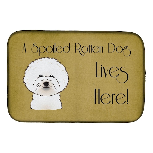Carolines Treasures Bichon Frise Spoiled Dog Lives Here Dish Drying Mat - BB1465DDM