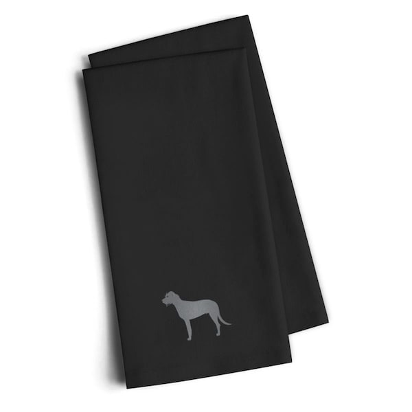 Carolines Treasures Irish Wolfhound Black Embroidered Kitchen Towel, Set of 2 - BB3403BKTWE