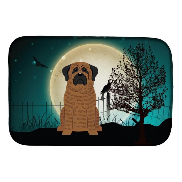 Carolines Treasures Halloween Scary Mastiff Brindle Dish Drying Mat - BB2205DDM