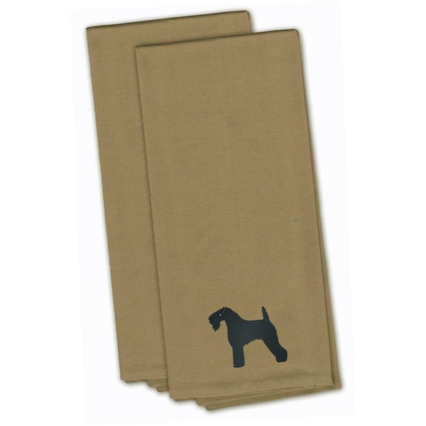 Carolines Treasures Kerry Blue Terrier Tan Embroidered Kitchen Towel - BB3392TNTWE