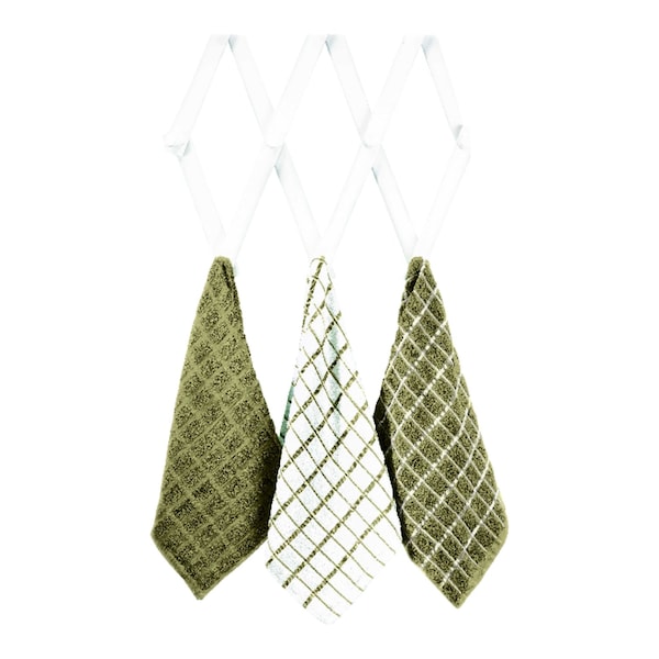 Ritz Ritz Mocha Cotton Check Kitchen Towel 3 pk - 82461