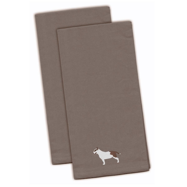 Carolines Treasures Bull Terrier Gray Embroidered Kitchen Towel - BB3478GYTWE