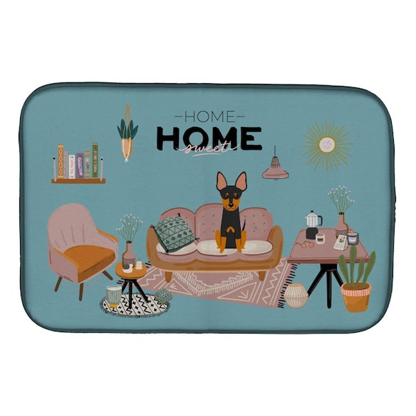 Carolines Treasures 14 x 21 in. English Toy Terrier Sweet Home Dish Drying Mat - CK7954DDM