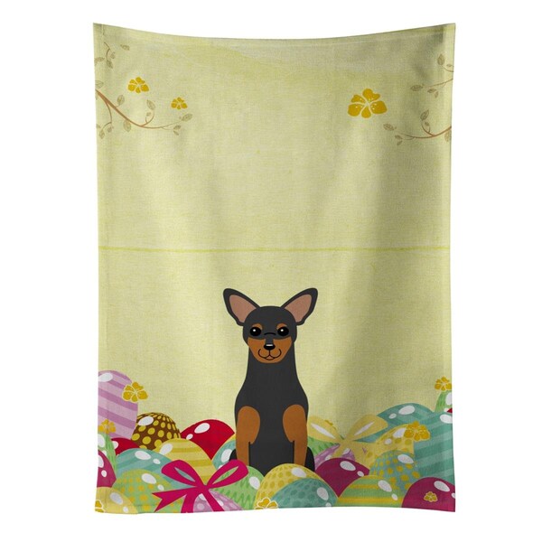Carolines Treasures Easter Eggs Manchester Terrier Kitchen Towel - BB6028KTWL