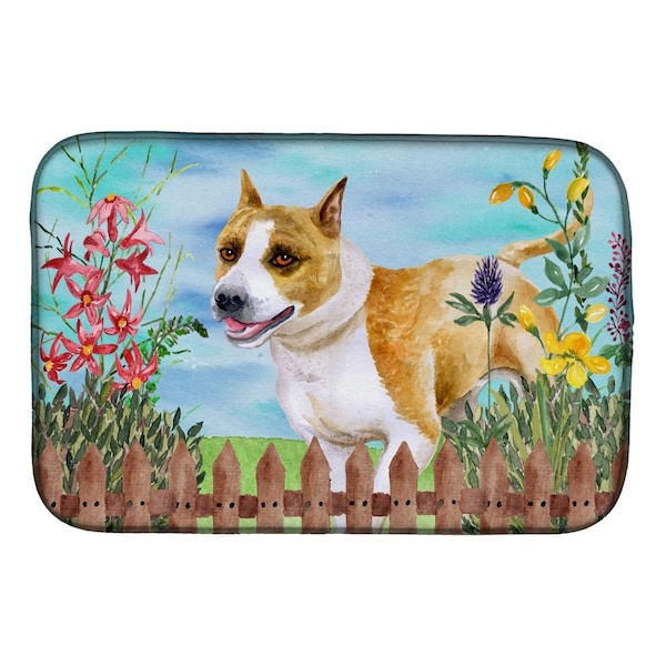 Carolines Treasures American Staffordshire Spring Dish Drying Mat - CK1206DDM
