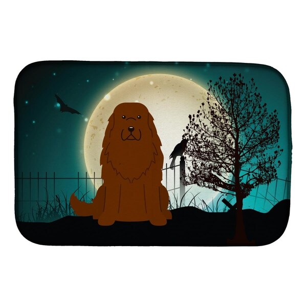 Carolines Treasures Halloween Scary Caucasian Shepherd Dog Dish Drying Mat - BB2240DDM