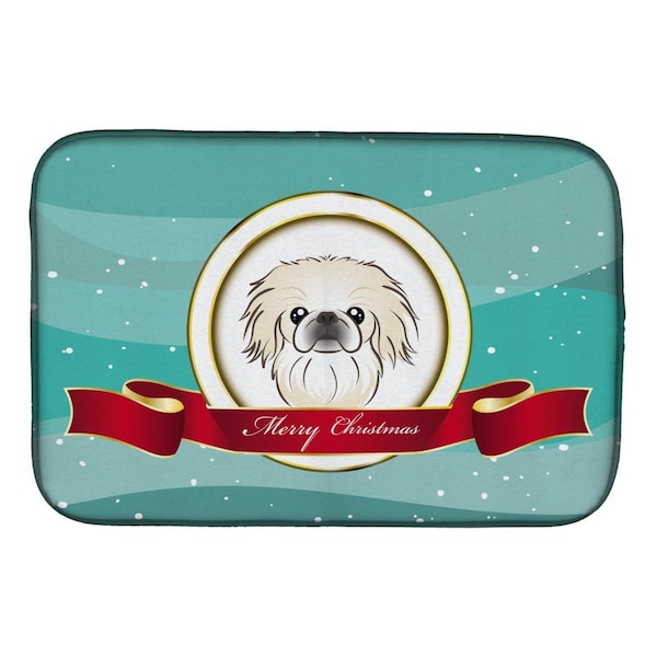 Carolines Treasures Pekingese Merry Christmas Dish Drying Mat - BB1531DDM