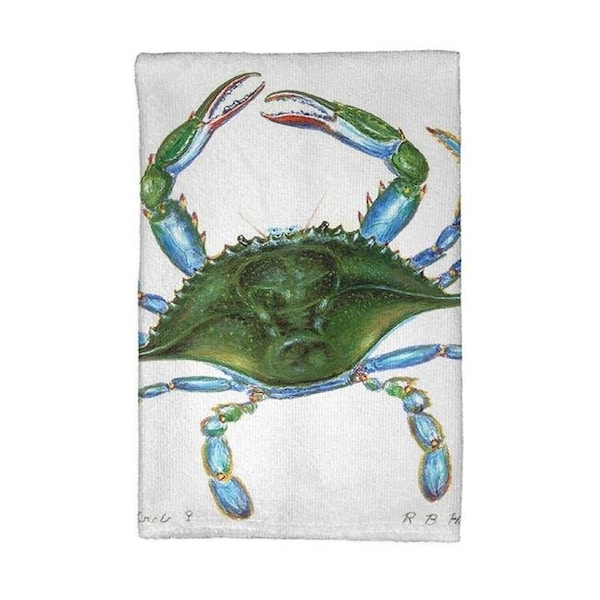 Betsy Drake Betsy Drake KT004 Blue Crab - Female Kitchen Towel - KT004