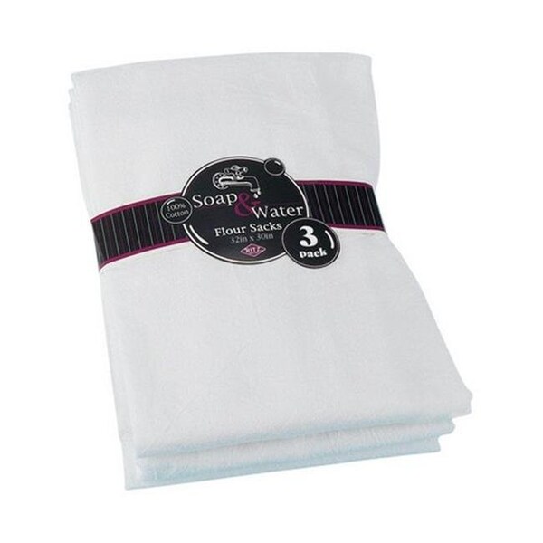 Ritz Ritz 10022 12.6 oz White Flour Sack Towel- - pack of 3 - 1182237