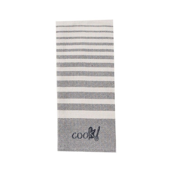 Kay Dee Kay Dee Cooks Kitchen Graphite Cotton Embroidered Tea Towel 1 pk - R3236
