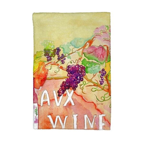 Betsy Drake Betsy Drake KT600 Wine & Grapes Kitchen Towel - KT600