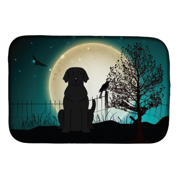 Carolines Treasures Halloween Scary Black Labrador Dish Drying Mat - BB2247DDM