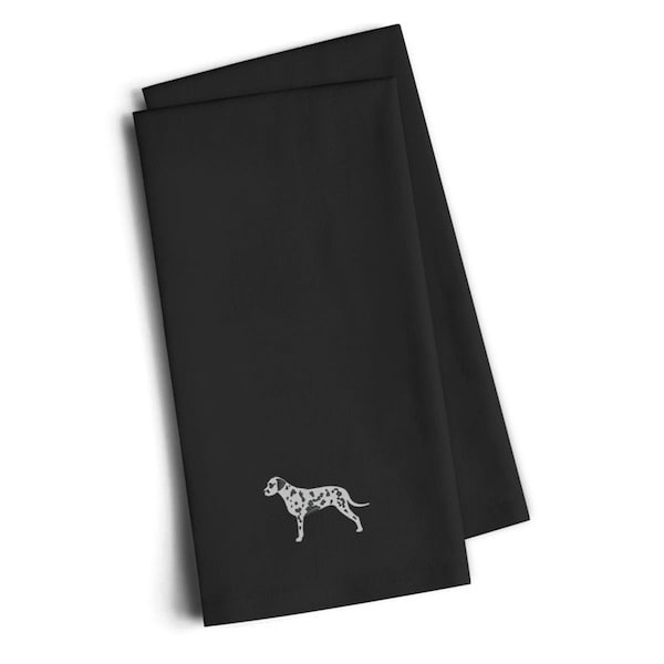 Carolines Treasures Dalmatian Black Embroidered Kitchen Towel, Set of 2 - BB3383BKTWE