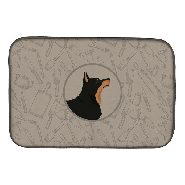 Carolines Treasures Lancashire Terrier in the Kitchen Dish Drying Mat - CK2197DDM