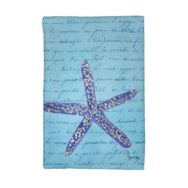 Betsy Drake Betsy Drake KT991 Blue Starfish Kitchen Towel - KT991