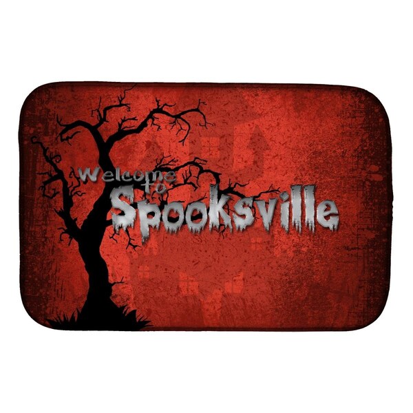 Carolines Treasures Welcome to Spooksville Halloween Dish Drying Mat - SB3008DDM