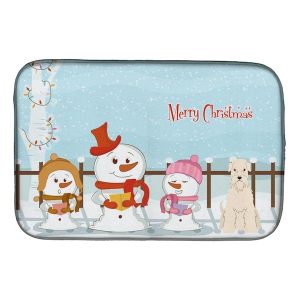 Carolines Treasures Merry Christmas Carolers Soft Coated Wheaten Terrier Dish Drying Mat - BB2392DDM