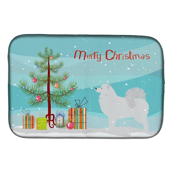 Carolines Treasures Samoyed Merry Christmas Tree Dish Drying Mat - BB2977DDM