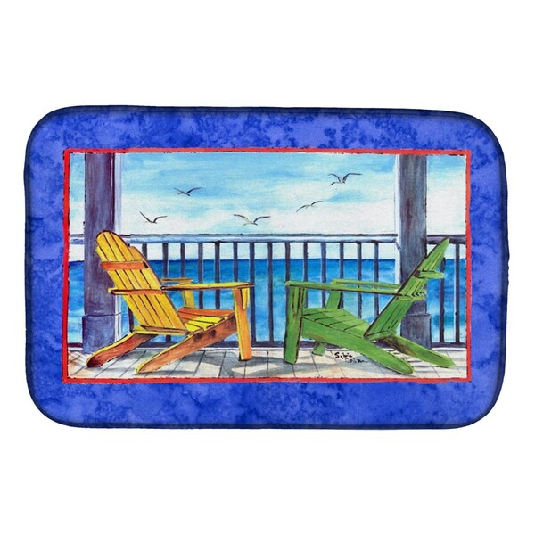Carolines Treasures Adirondack Chairs Blue Dish Drying Mat - 8767DDM