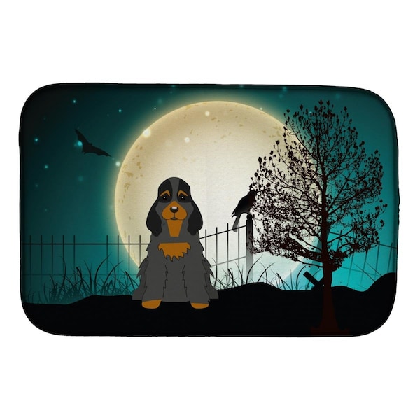 Carolines Treasures Halloween Scary Cocker Spaniel Black Tan Dish Drying Mat - BB2283DDM