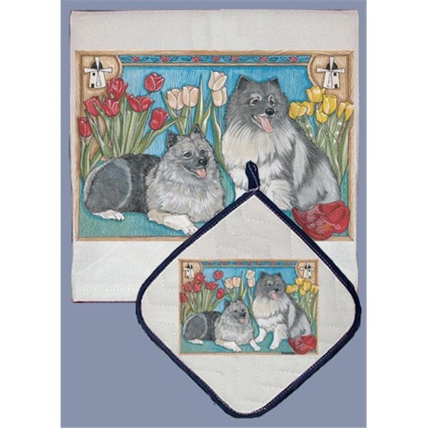 Pipsqueak Productions Pipsqueak Productions DP968 Dish Towel and Pot Holder Set - Keeshond - DP968
