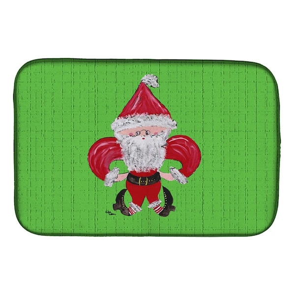 Carolines Treasures Christmas Fleur De Lis Santa Claus Dish Drying Mat - 8500DDM