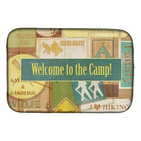 Carolines Treasures Welcome to the Camp Dish Drying Mat - SB3080DDM