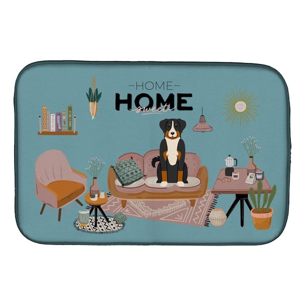 Carolines Treasures 14 x 21 in. Appenzeller Sennenhund Sweet Home Dish Drying Mat - CK7888DDM