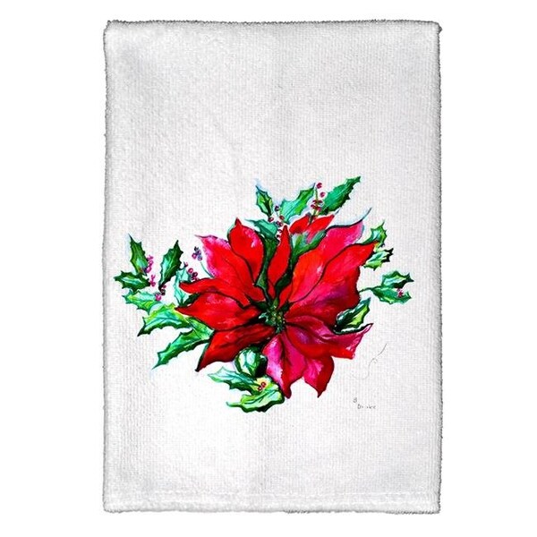 Betsy Drake Betsy Drake KT901 16 x 25 in. Poinsettia Kitchen Towel - Set of 4 - KT901