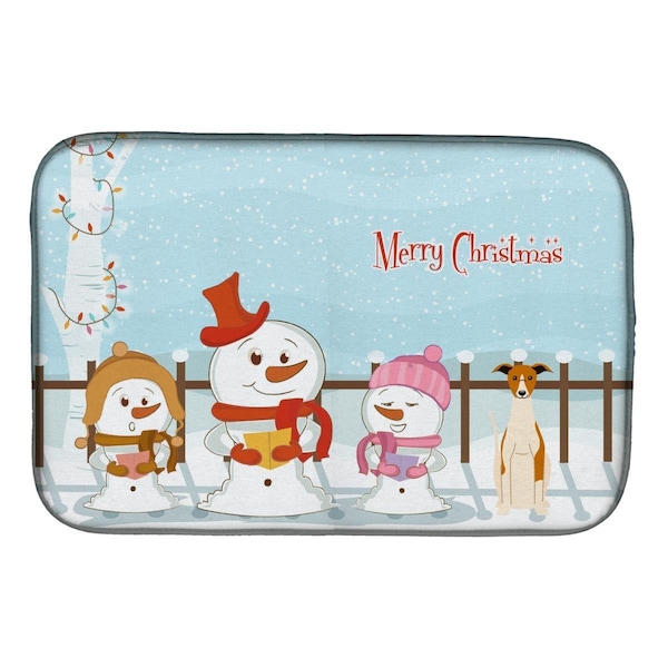 Carolines Treasures Merry Christmas Carolers Whippet Dish Drying Mat - BB2430DDM