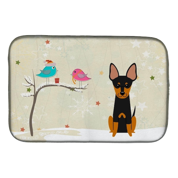 Carolines Treasures Christmas Presents Between Friends English Toy Terrier Dish Drying Mat - BB2581DDM