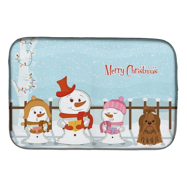 Carolines Treasures Merry Christmas Carolers Shih Tzu Chocolate Dish Drying Mat - BB2417DDM