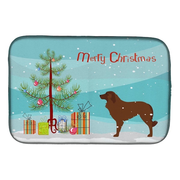 Carolines Treasures Portuguese Sheepdog Dog Merry Christmas Tree Dish Drying Mat - BB2949DDM