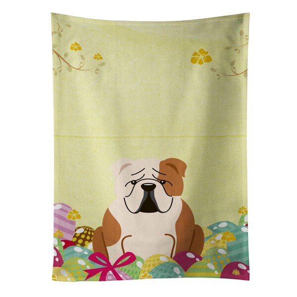 Carolines Treasures Easter Eggs English Bulldog Fawn White Kitchen Towel - BB6125KTWL