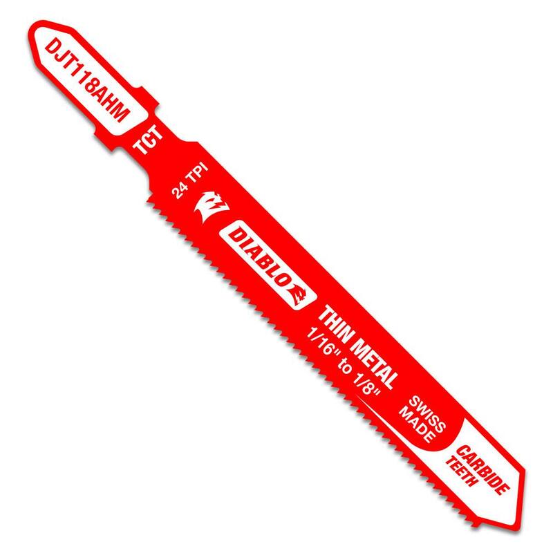 DIABLO 3-1/4 pulg. 24 TPI Carburo T-Shank Hoja de sierra de calar para metal delgado - DJT118AHM