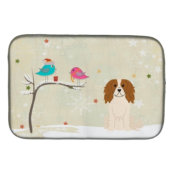Carolines Treasures Christmas Presents Between Friends Cavalier Spaniel Dish Drying Mat - BB2530DDM