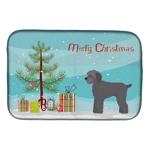 Carolines Treasures Grey Schnoodle Christmas Tree Dish Drying Mat - CK3865DDM