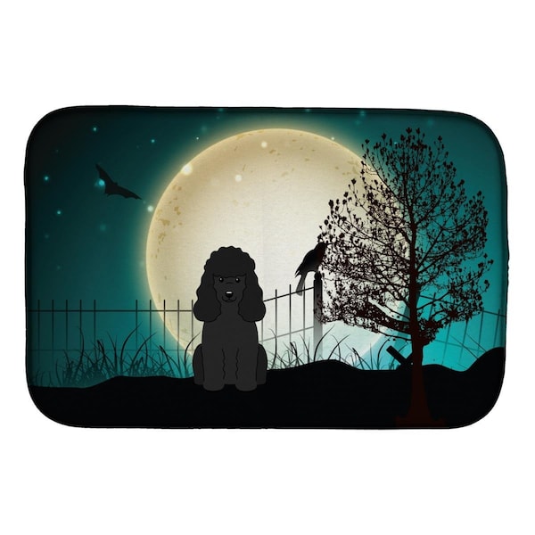 Carolines Treasures Halloween Scary Poodle Black Dish Drying Mat - BB2261DDM
