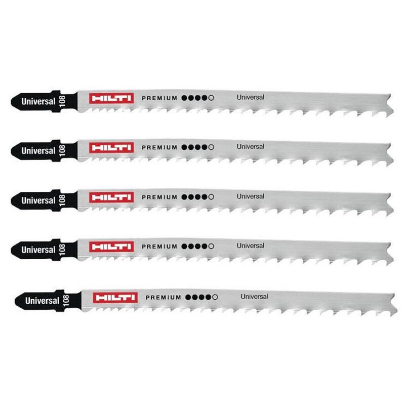 Cuchilla de caladora bimetálica multiusos con eje en forma de T, de 2.4 mm x 4.25 pulg. y 5 TPI (paquete de 5) - 2332311