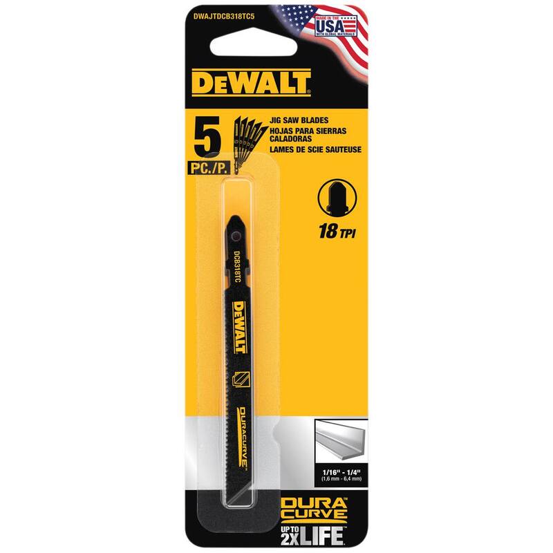 DEWALT Hoja de sierra de calar para corte de metal mediano de 3-5/8 pulgadas y 18 TPI (paquete de 5) - DWAJTDCB318TC5