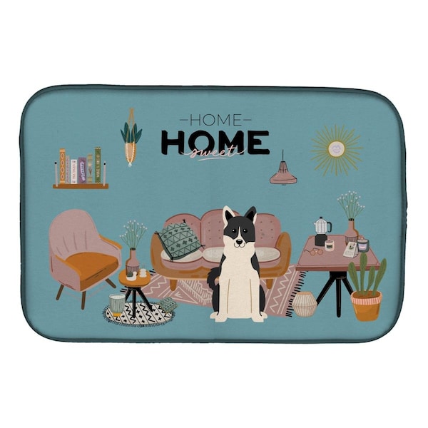 Carolines Treasures 14 x 21 in. Russo-European Laika Spitz Sweet Home Dish Drying Mat - CK7874DDM