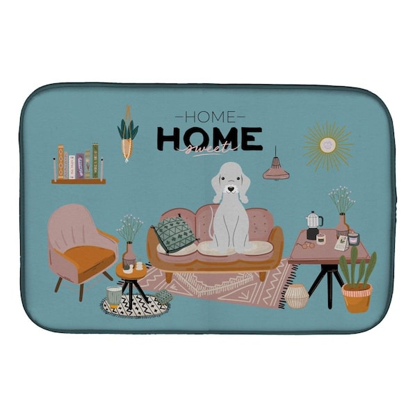 Carolines Treasures 14 x 21 in. Blue Bedlington Terrier Sweet Home Dish Drying Mat - CK7935DDM
