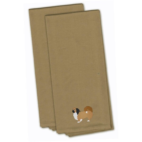 Carolines Treasures Pekingese Tan Embroidered Kitchen Towel - BB3438TNTWE