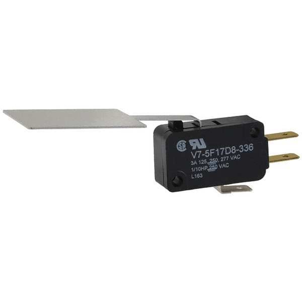 Interruptor de acción rápida en miniatura Honeywell, palanca larga, actuador tipo paleta, SPDT, clasificación de contacto de 3A @ 240V CA - V7-5F17D8-336