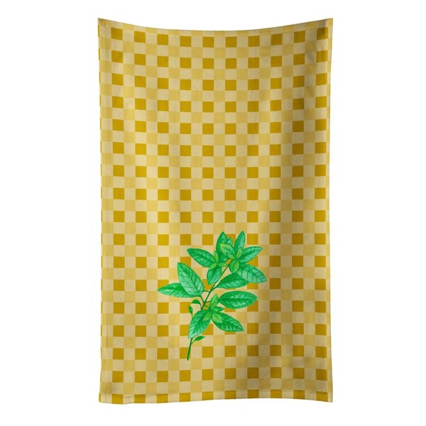 Carolines Treasures Basil on Basketweave Kitchen Towel - BB7184KTWL