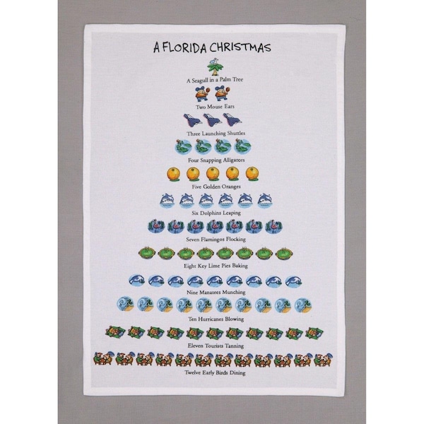 Peking Handicraft 18 x 26 in. A Florida Christmas Kitchen Towel, 6PK - 04DP26WC