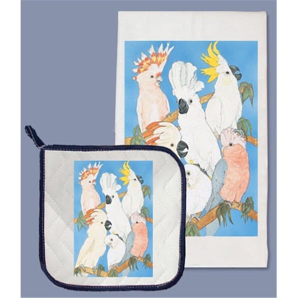 Pipsqueak Productions Cockatoo Dish Towel And Pot Holder Set - DP949